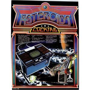 1980 Atari Asteroids Cocktail Arcade Flyer Space Game Vintage